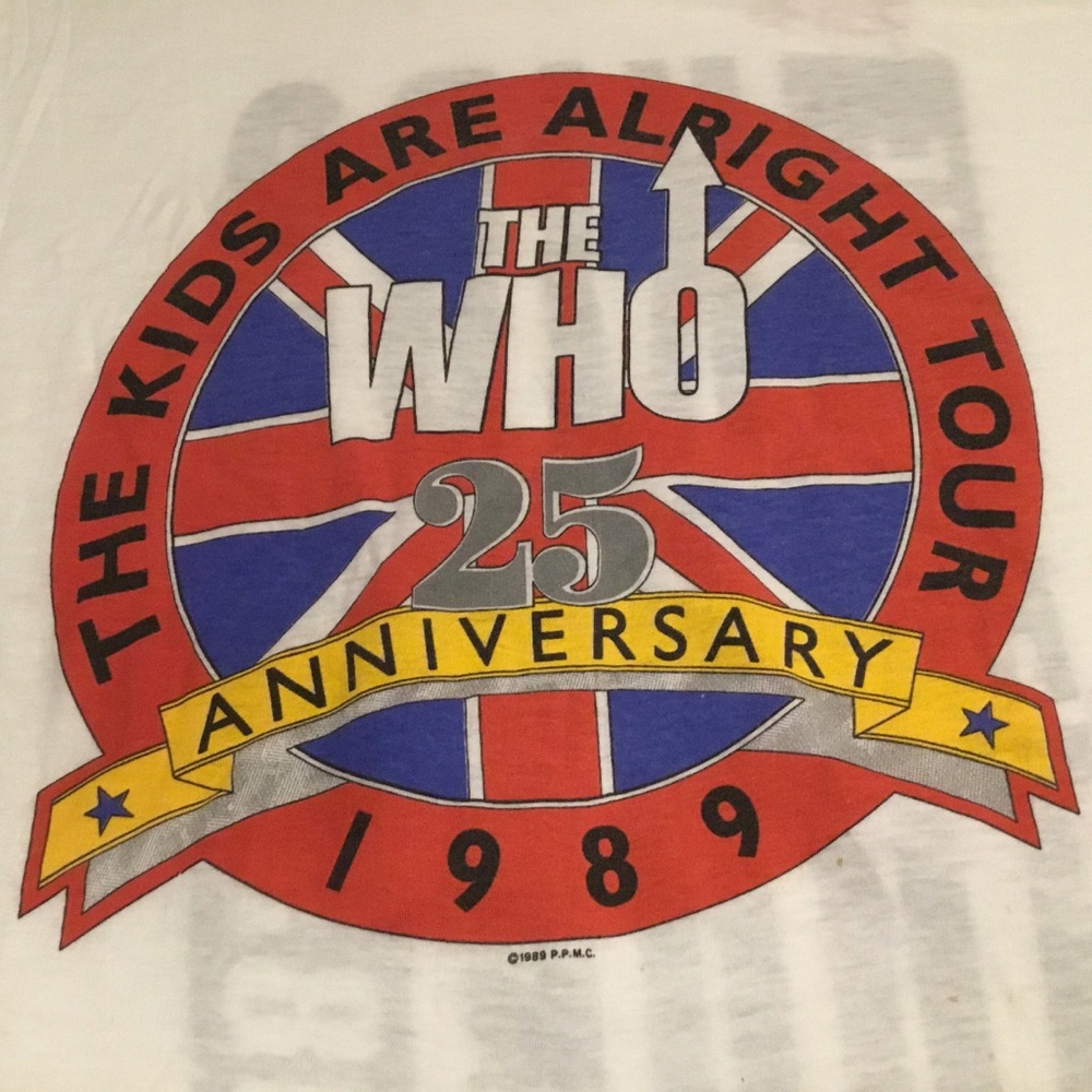 The WHO/ Vintage ( Unworn) Orig. ‘89 Kids are Alright 25 Anniv. Tour Tshirt - L